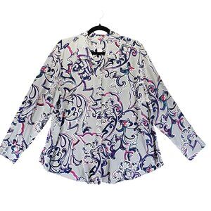 Chicos Top Womens Size 3 US 16/18 XL Multicolor Button-Down Floral Blouse